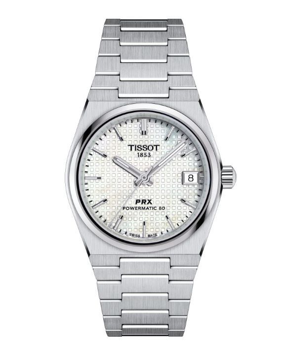 Tissot PRX 35mm Powermatic 80 with white mother of pearl dial