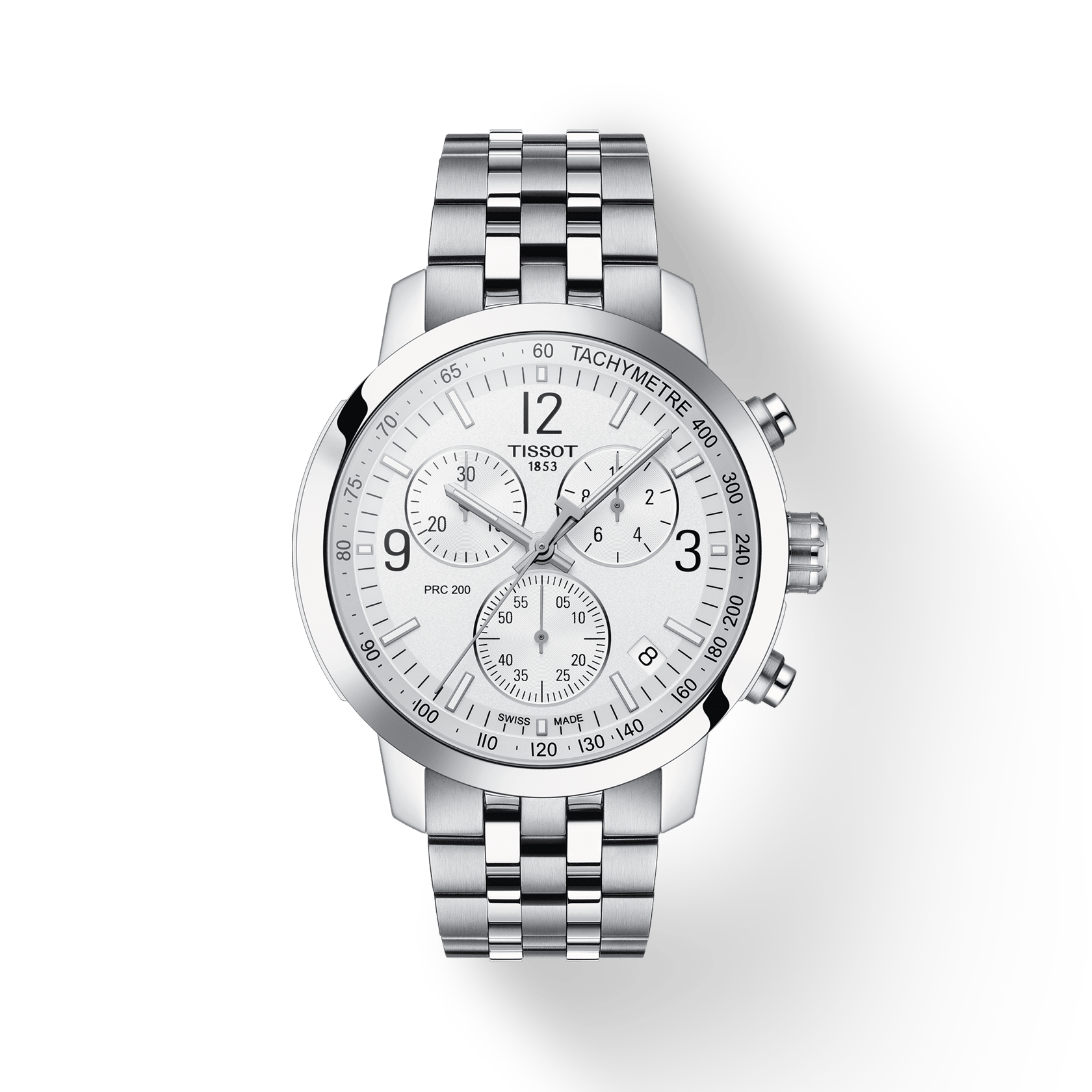 腕時計(アナログ)TISSOT PRC200 クロノグラフ ホワイト