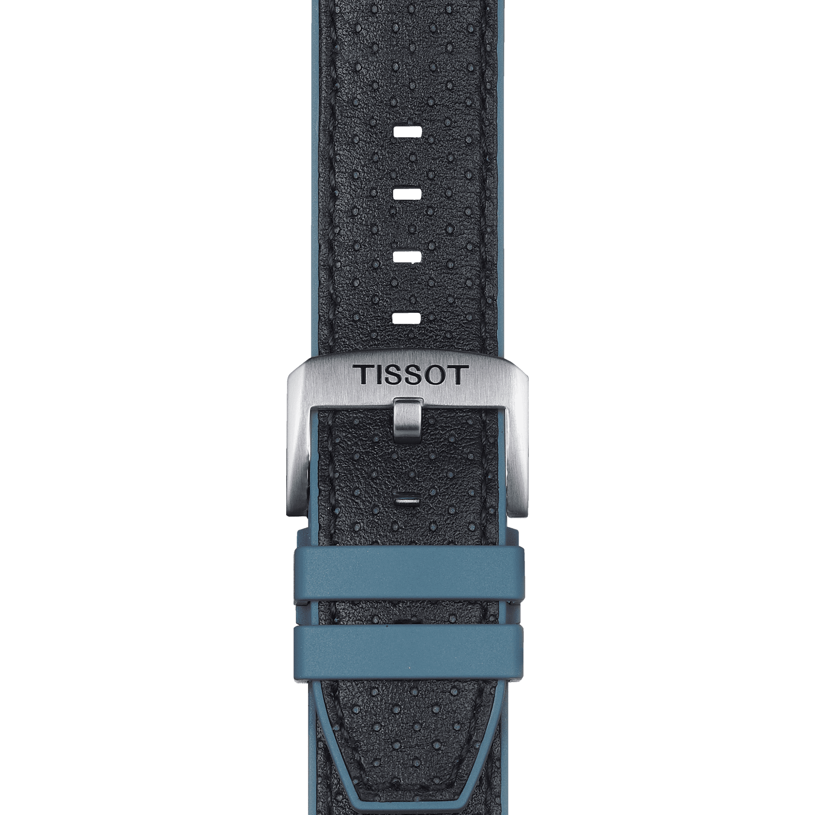 티쏘 정품 블루 레더 및 러버 스트랩 러그 22 mm